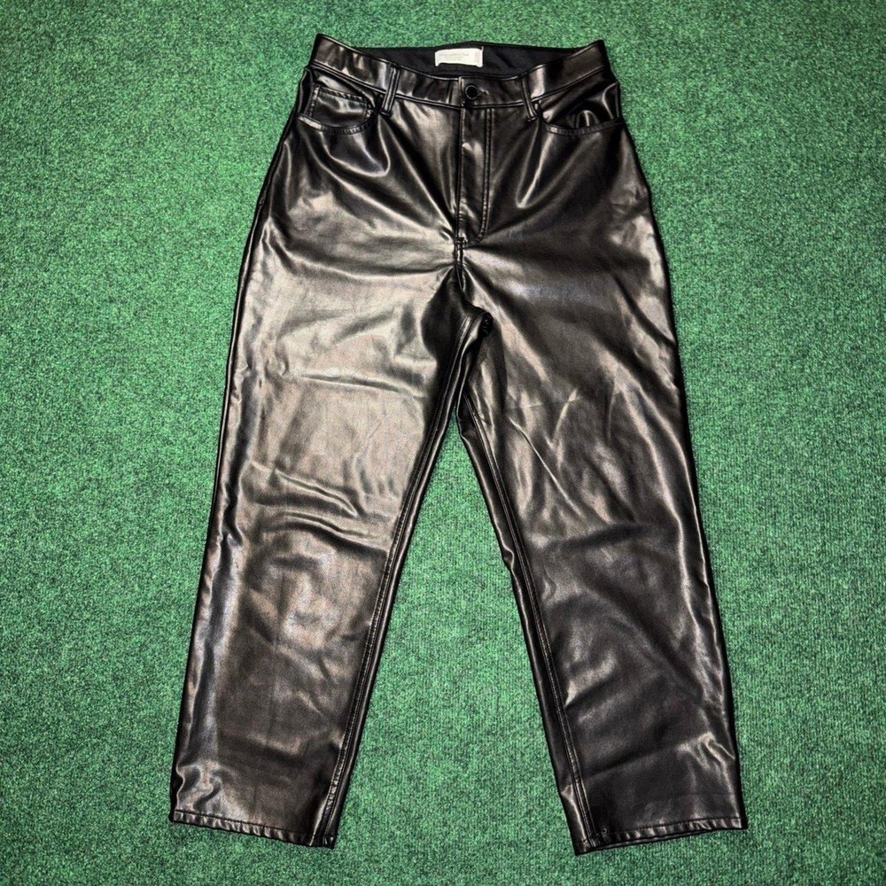 Abercrombie & Fitch Pants Womens 31 Vgn eLeather Straight Ultra High Rise 90 Z28